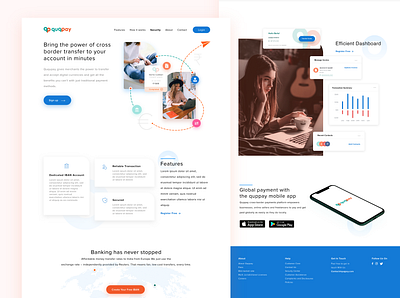 Cross-border-online Transfer banking branding design landing page ui ui design website design