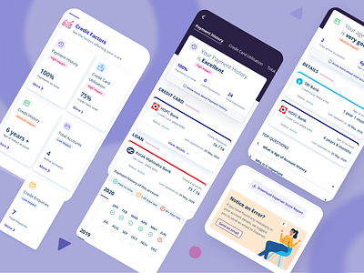 Credit Factors | Credit Score app bank banking banking app credit card credit factors credit score data visulization finance finance app fintech mobile payment reminder score