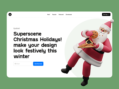 Superscene 🎅 Christmas Holidays! 3d christmas colorful cookies craftwork design featured holidays illustration illustrations landing santa superscene ui update ux volumetric web website winter