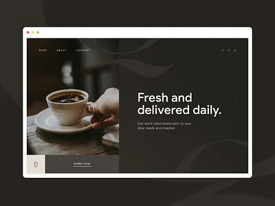 Coffee Landing Page branding branding concept cafe coffee dark mode landing page typography uidesign vector web design web designer website