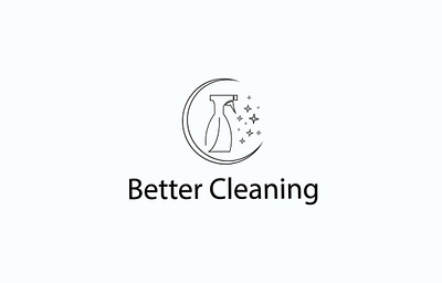 Better Cleaning Logo broom bubble clean cleaning colorful glistened housekeeping maid modern neat orange professional satisfaction shiny simple soap spray star