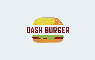 Dash Burger Logo american beef big bread burger cheese cheeseburger classic cooking delicious eat fast fastfood food hamburger meal meat menu restaurant sandwich