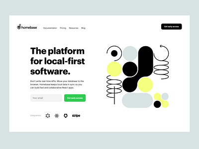Visual identity: Homebase.io product page brand identity branding branding design corporate identity database db dev devtools identity local first platform saas visual identity