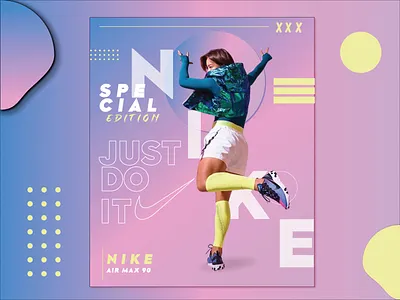 Nike air max 90 poster sample branding design designinspiration graphic design identity illustrator typography vector