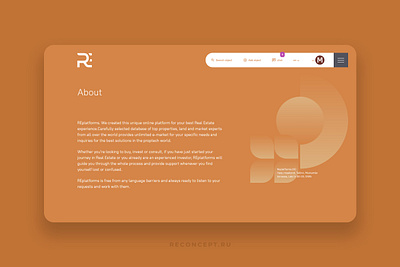 Website for real estate gold minimalist pattern realestate site menu ui ux