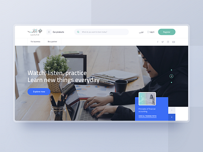 Ethrai - Learning Platform business course design homepage learn learning platform minimal ministry saudiarabia student ui ux video watch