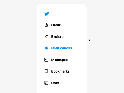 Twitter Sidebar (Light) animation button codepen css gsap interface micro interaction motion sidebar twitter ui ui design ux