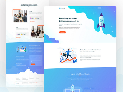 HYPE Purified - Digital Marketing Agency Website agency website b2b branding clean creative digital marketing agency home homepage design illustrations landing page design marketing purified template ui uiux web website