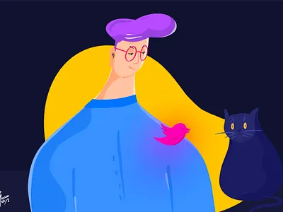 Illustration for Website app cartoon cat charachter clean color design illustration imhassanali minimal mobile app modern procreate ui uiux ux web application webdesign webiste