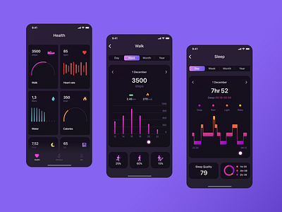 Health mobile app app design ui ux