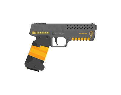 Cyberpunk weapon cyberpunk design flat gun illustration vector weapon