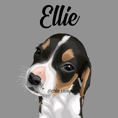 Ellie cat catlover digital illustration digital painting digitalart dobberman doggy doglover paw print paws pet petportrait petproject petvector