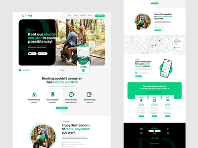 ScooteRent 🛵⚡️ landing landingpage logo rantalapp ratajczyk rent rental scooter uiux visiontrust website website builder wordpress