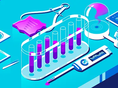 Instrumentation data gas glass gradient illustration illustrator isometric lab liquid logs metrics science solid stroke study traces vector