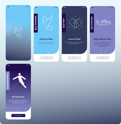 Church Mobile UI design - On-boarding app design ui ux