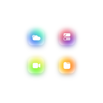 frosted app icons frosted glass ui