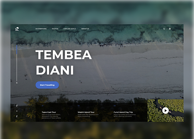 Travel Landing Page aesthetic design holiday travel ui