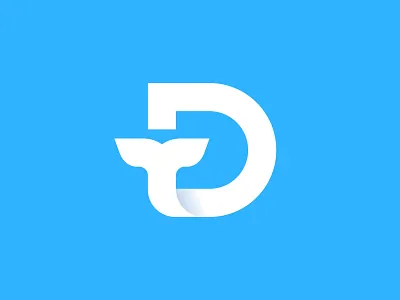 D Logo - Dolphin Tail and Letter D Design animal bold logo brand creative logo d logo design dolphin icon icons letter d logo logodesign logodesigner loog lgoo lgo modern monogram nature startup symbol whale
