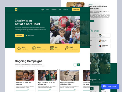 Charity Donation Website behance branding case study charity charity webstie clean design donation dribbble landing landing page minimal nonprofit ui ui design uiux ux ux design