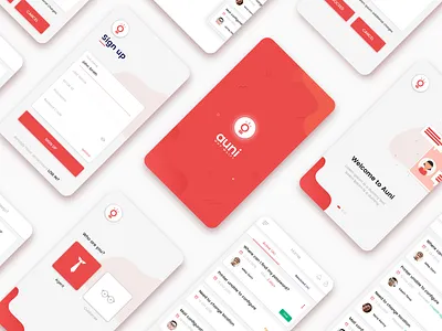 Service Provider App UI android app illustration ios materialappui mobileui redcolor service app ui uidesign uiux uxdesign vector