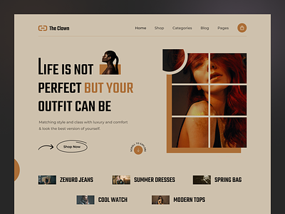 TheClown - Fashion Landing Page clothes clothing clothing brand clothing company ecommerce fashion fashion store homepage landing page model online shop outfits store streetwear style web design website