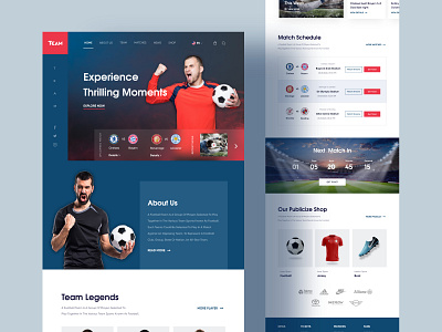 Football Club Landing page Design app design app logo app sports application barsalona design flight flight booking food app football football club landing page liverpool player red socker sports uidesign webdesign