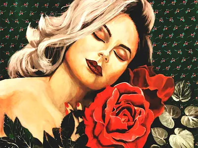A rose by any other name art artist artistic design illustration rose roses web woman woman illustration woman portrait