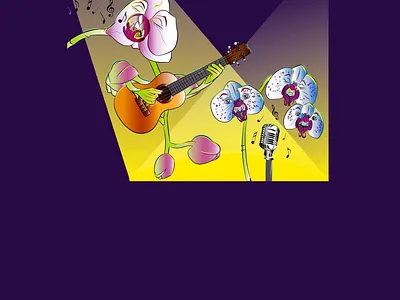 Singing orchids amsterdam art artist artistic design guitar illustration music plant plant illustration plants singing