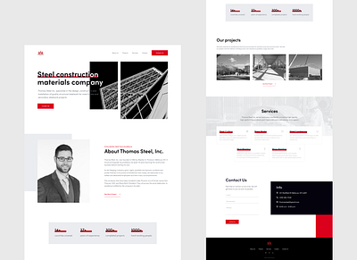 Steel Construction Website Design creative design dribbble figma sketch steel steering wheel ui ux web design webdesign website work