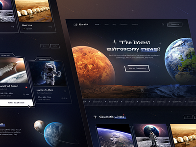 EarthX website design - Dark 🌙 astronaut dark home interface landing mars modern nasa spacex ui uiux ux web webdesign website