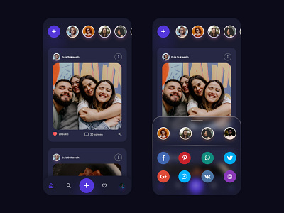 Daily UI Challenge 010 | Social Share dailyui dailyuichallenge dark mode figma figmadesign mobile mobile app ui ui design uiux