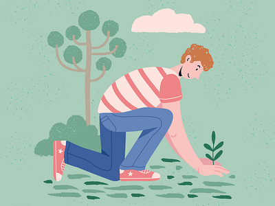 Sustainability animation cartoon character characters colorful flat green illustration illustrations minimal minimalist simple tree ui ux vector