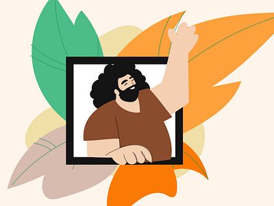 Welcome page friendly hello help hi illustration illustrator leaf man portrait smile ui uiux ux vector vector illustration waving webdesign website welcome welcome webpage