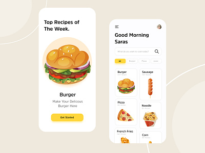 Food Recipe App app food food app illustration recipe recipe app ui ux