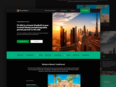 Film permit website design design perfectorium ui ux web website