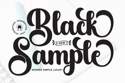 Black Sample font black bold script classy