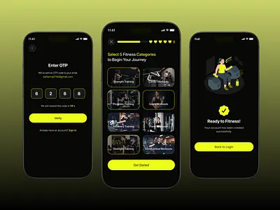 Fitness App Screen UI/UX android app dashboard fitness website gym healthy ios app mobile modern personal trainer ui ux workout yoga