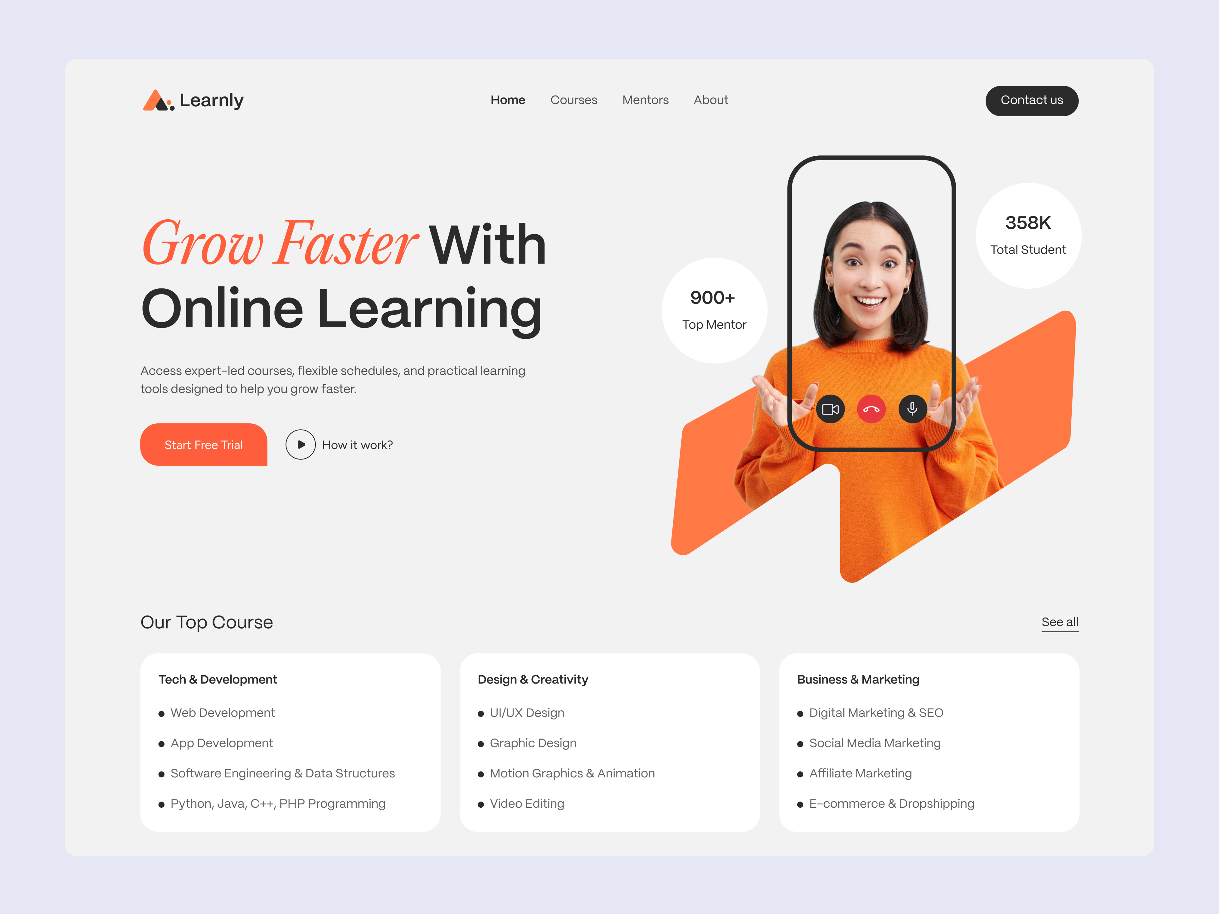E-learning Website Design colorful design e learning home page edtech education education website elearning website home page jahid hasan jion landing page learning platform online class online course online education online education website online tutoring ui university ux website design