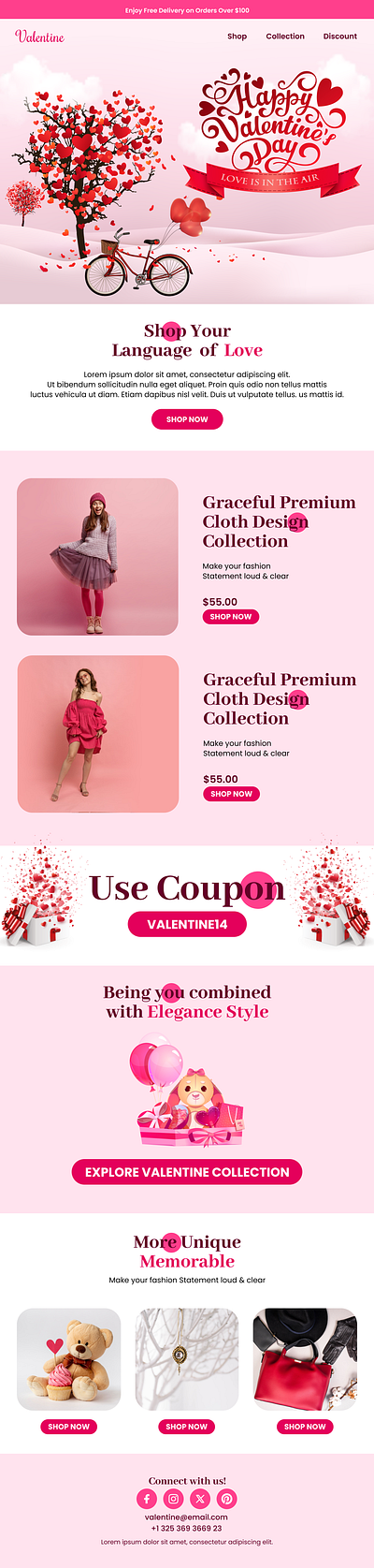 Valentine Special Email Template app branding design email template figma graphic design illustration logo typography ui ux vector