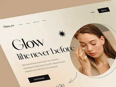 Skincare Product Shop Landing Page beauty beauty website clean cosmetics design eommerce landing landing page makeup minimal salon shopping skincare skincare product skincare website ui uiux web web design women