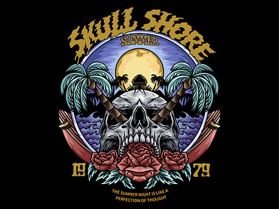 Skull Beach Illustration shirt