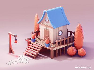 Low Poly Hut in Blender 2.90 | 3d Game Asset 3d game artist 3d game building 3d game model 3d model 3d modeling blender cartoon cute game art house hut low poly low poly 3d low poly house low poly tree lowpoly lowpolyart stylised video wood