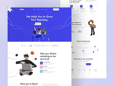Daas- Digital Marketing Agency 3D UIwebsite design 3d 3d design 3d illustration 3d website branding design digital marketing website landingpage psd template saas typography ui ui design ux ux design