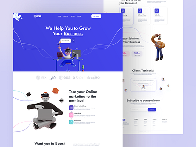 Daas- Digital Marketing Agency 3D UIwebsite design 3d 3d design 3d illustration 3d website branding design digital marketing website landingpage psd template saas typography ui ui design ux ux design