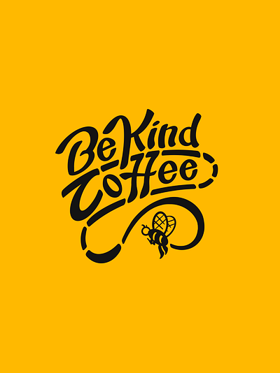 Be Kind Coffee Company - Hand-lettered wall art bees coffee colorful hand lettering lettering logo vector