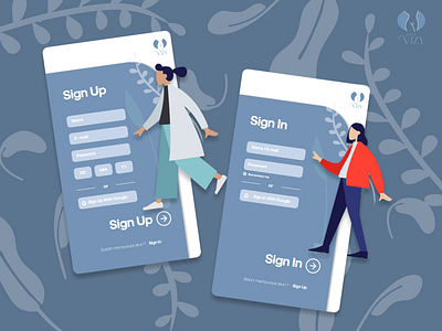 MissVizy Apps sign in sign up signup ui design uidesign welcome page welcome screen