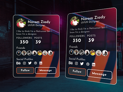 Profile Card adobexd design profile ui