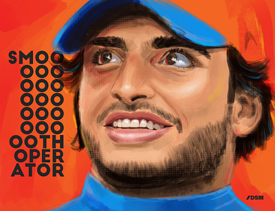 carlos sainz art design digital painting digital portrait digitalart f1 ferrari flatdesign formula 1 formula1 illustration illustrator mclaren photoshop postrait renault