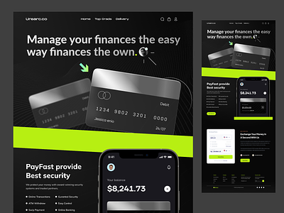 Banking Website design bank bank card banking website credit card finance website financial website fintech mobile banking nft web design website design