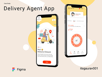 Delivery Agent Mobile Application business design delivery agent delivery boy design figma food delivery illustration mobile application sketch software design ui